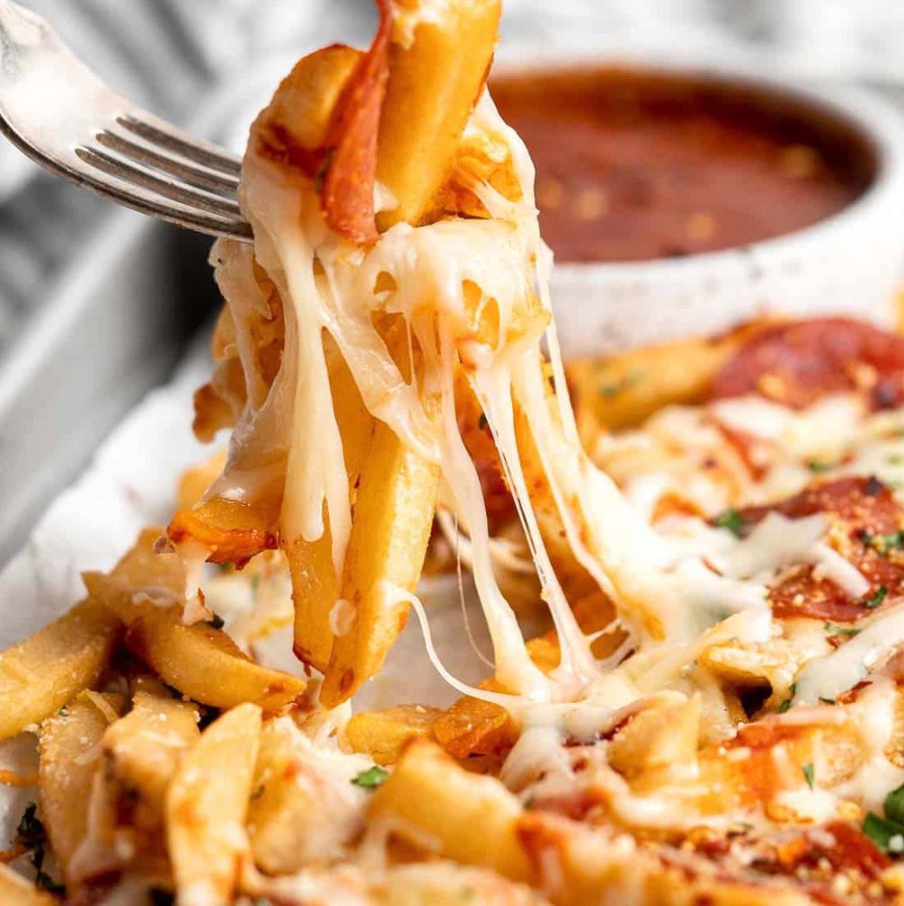 Pizza Fries with Parmesan.