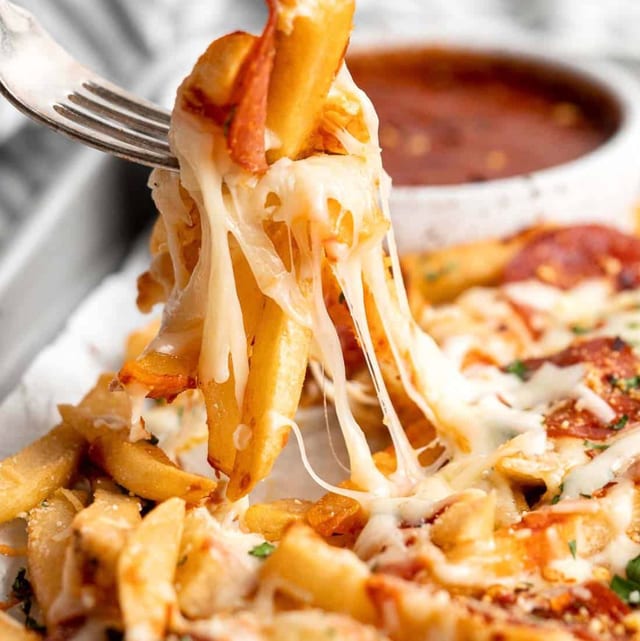 Pizza Fries with Parmesan.