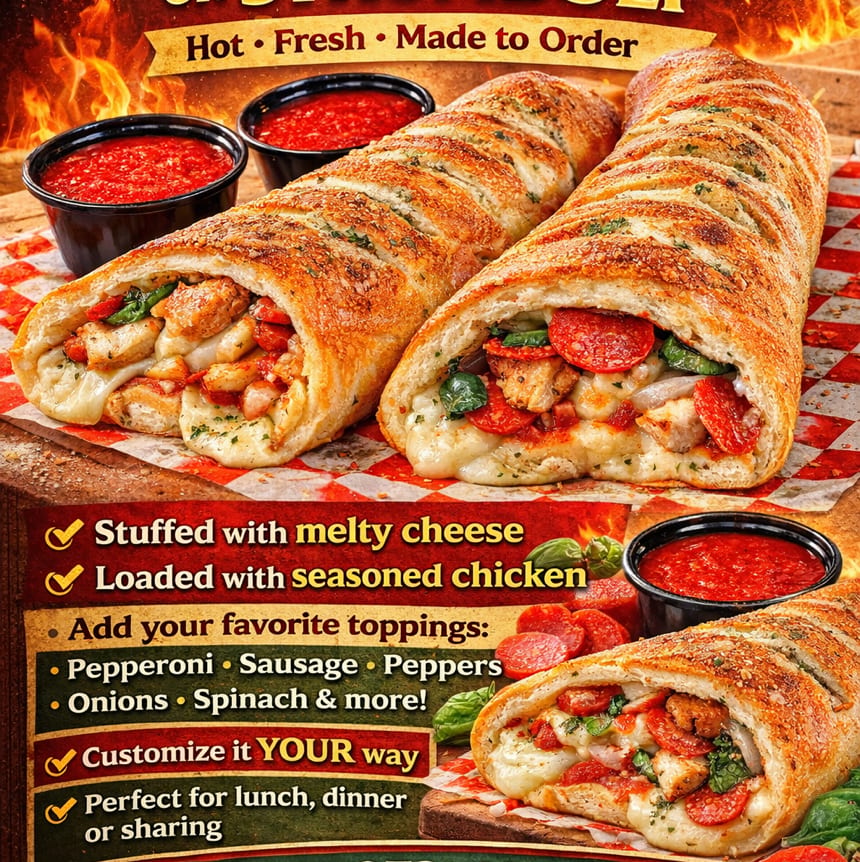 Eggplant Parmesan Roll.