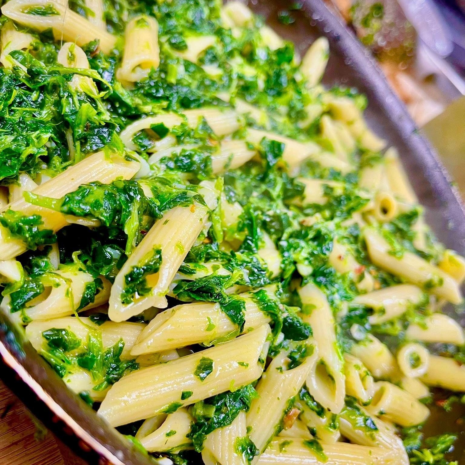 Garlic & Oil Sauce Pasta.